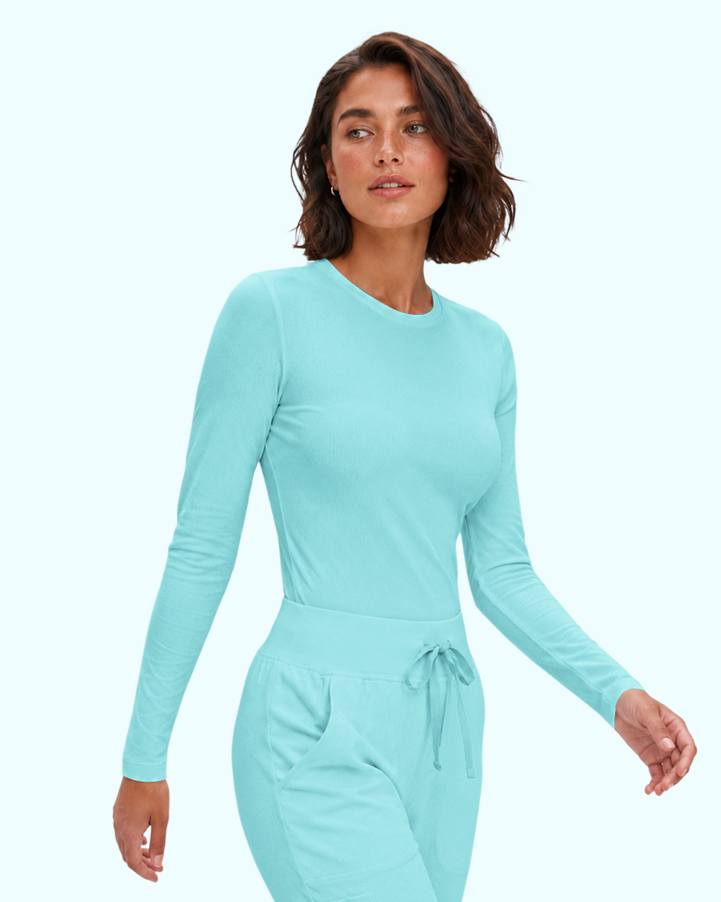 Women's Ribbed Long-Sleeve Underscrub Surf