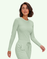 Women's Ribbed Long-Sleeve Underscrub Mint