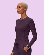 Women's Seamless Long-sleeve Underscrub Deep Eggplant