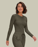 Women's Ribbed Long-Sleeve Underscrub Olive