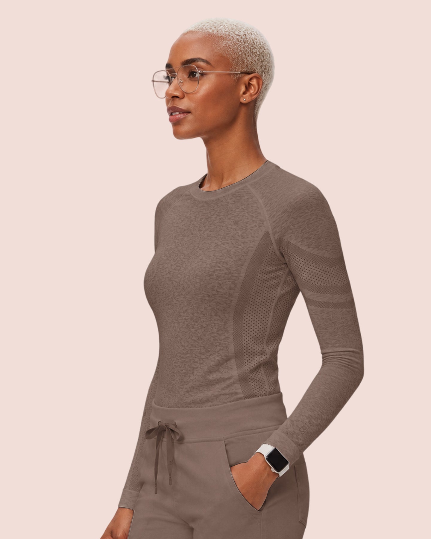 Women's Seamless Long-sleeve Underscrub Mocha