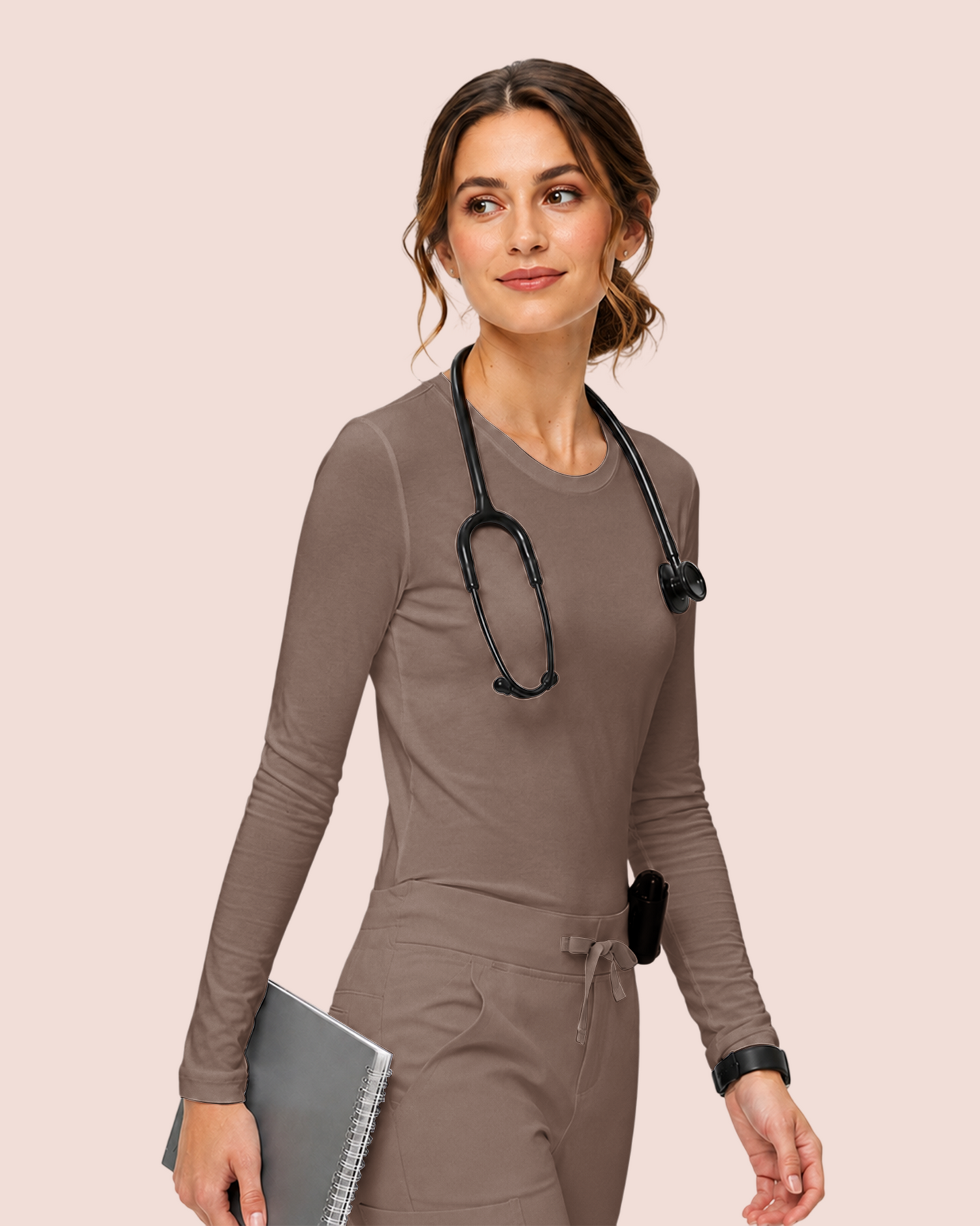 Women's Supersoft Long-Sleeve Underscrub Mocha