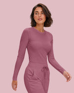 Women's Ribbed Long-Sleeve Underscrub Mauve
