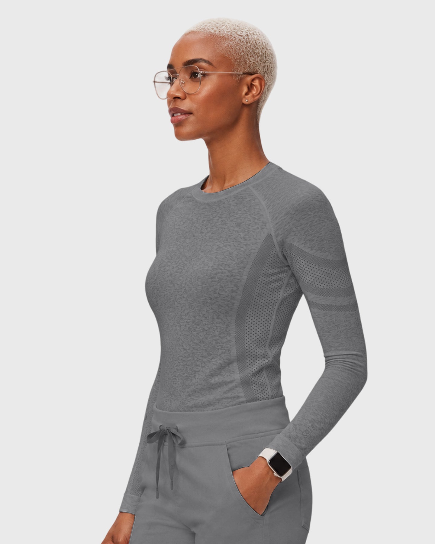 Women's Seamless Long-sleeve Underscrub Heather Gray