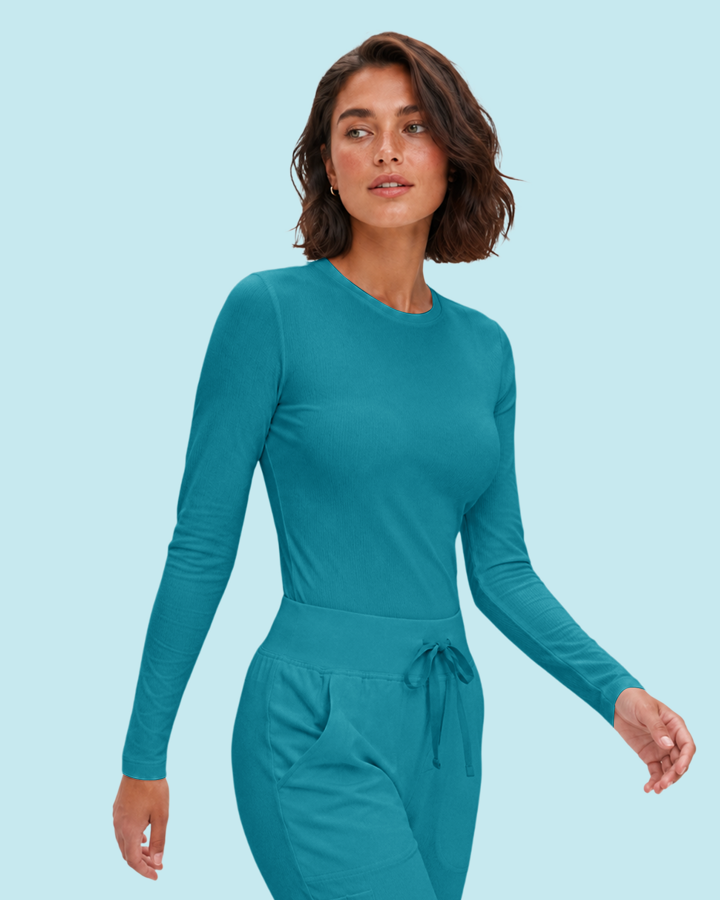 Women's Ribbed Long-Sleeve Underscrub Marina