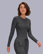 Women's Ribbed Long-Sleeve Underscrub Pewter