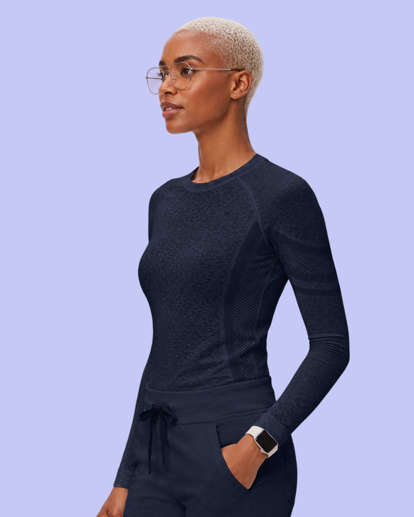 Women's Seamless Long-sleeve Underscrub Navy