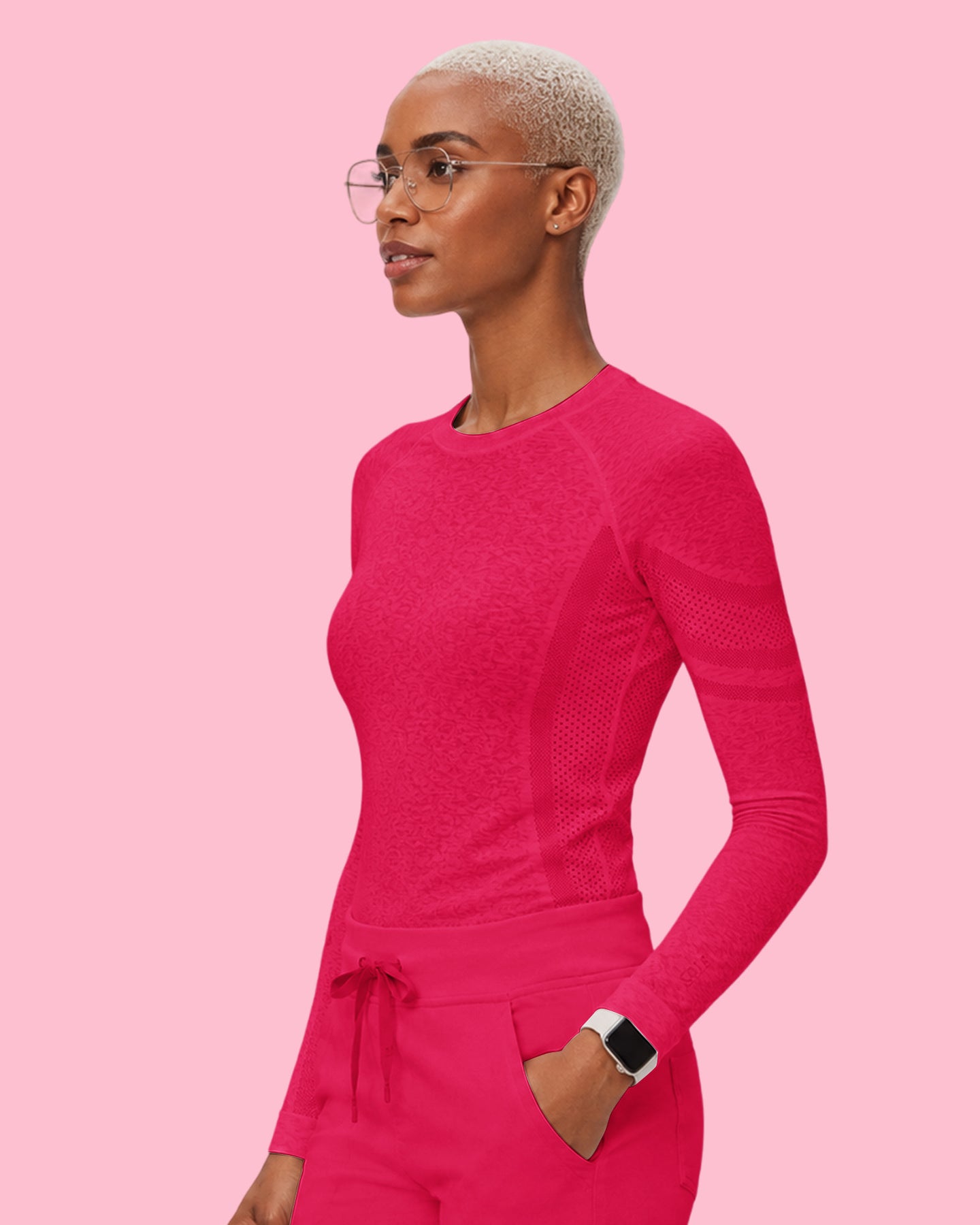 Women's Seamless Long-sleeve Underscrub Sangria