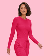 Women's Ribbed Long-Sleeve Underscrub Sangria