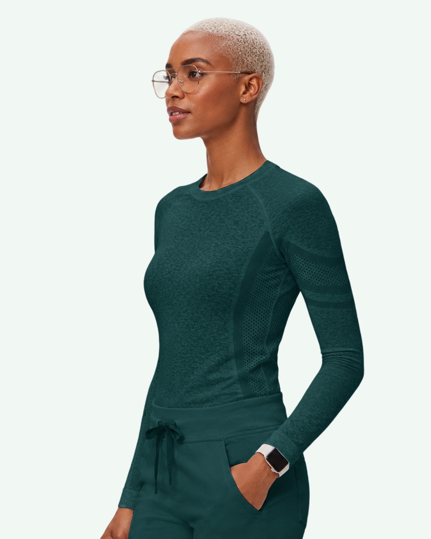 Women's Seamless Long-sleeve Underscrub Midnight Green