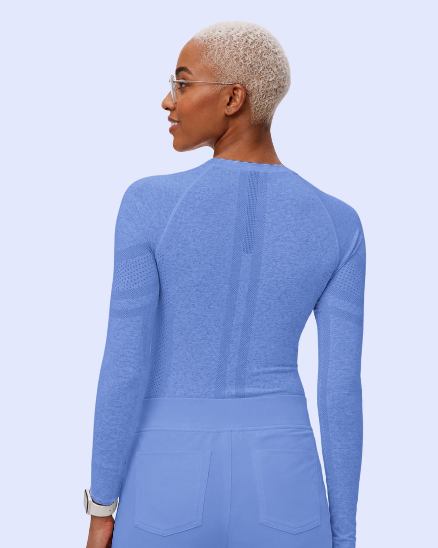 Women's Seamless Long-sleeve Underscrub in Ceil Blue