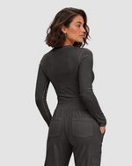 Women's Ribbed Long-Sleeve Underscrub Charcoal