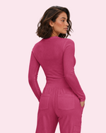 Women's Ribbed Long-Sleeve Underscrub Wild Berry