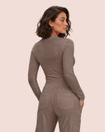 Women's Ribbed Long-Sleeve Underscrub Mocha