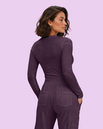 Women's Ribbed Long-Sleeve Underscrub Deep Eggplant