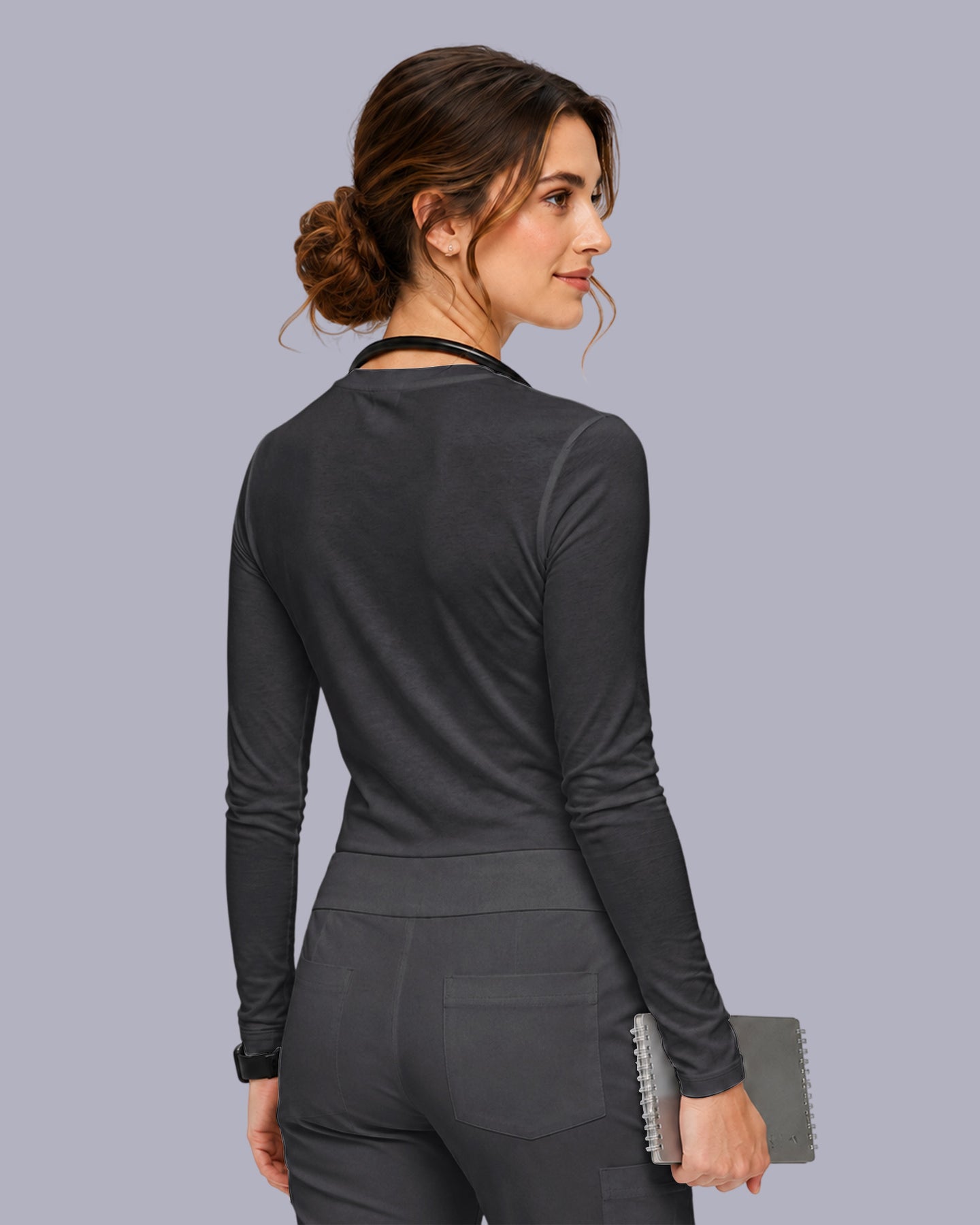 Women's Supersoft Long-Sleeve Underscrub Pewter