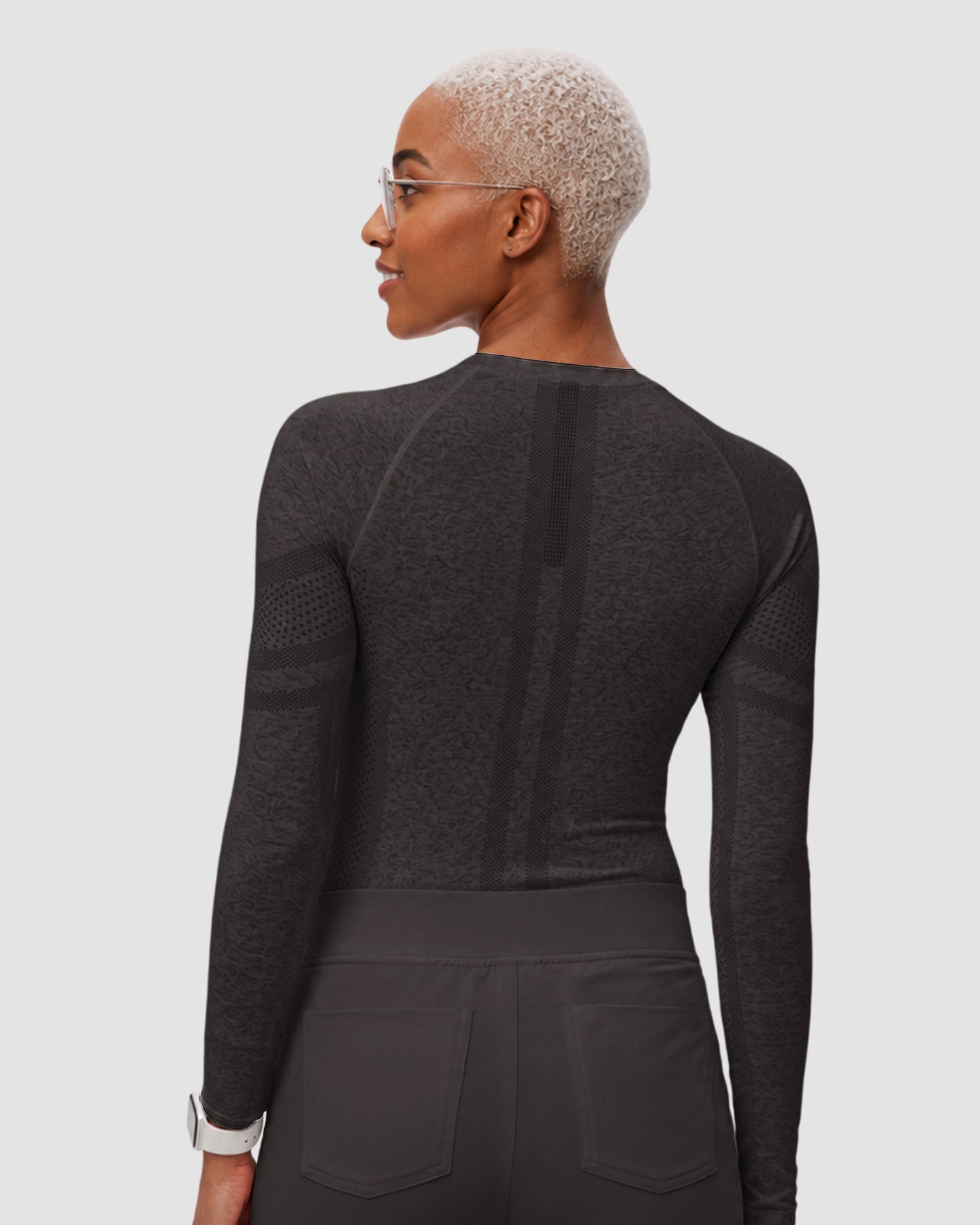 Women's Seamless Long-sleeve Underscrub Charcoal