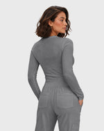 Women's Ribbed Long-Sleeve Underscrub Heather Gray