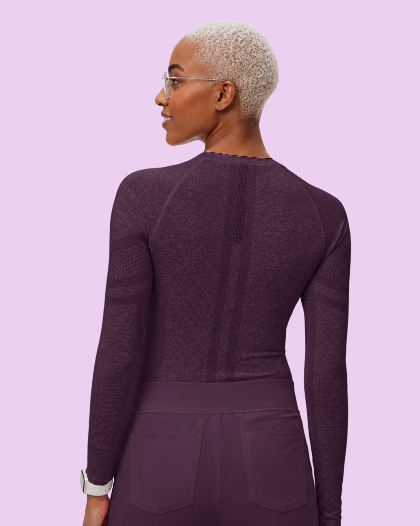Women's Seamless Long-sleeve Underscrub Deep Eggplant