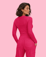 Women's Ribbed Long-Sleeve Underscrub Sangria