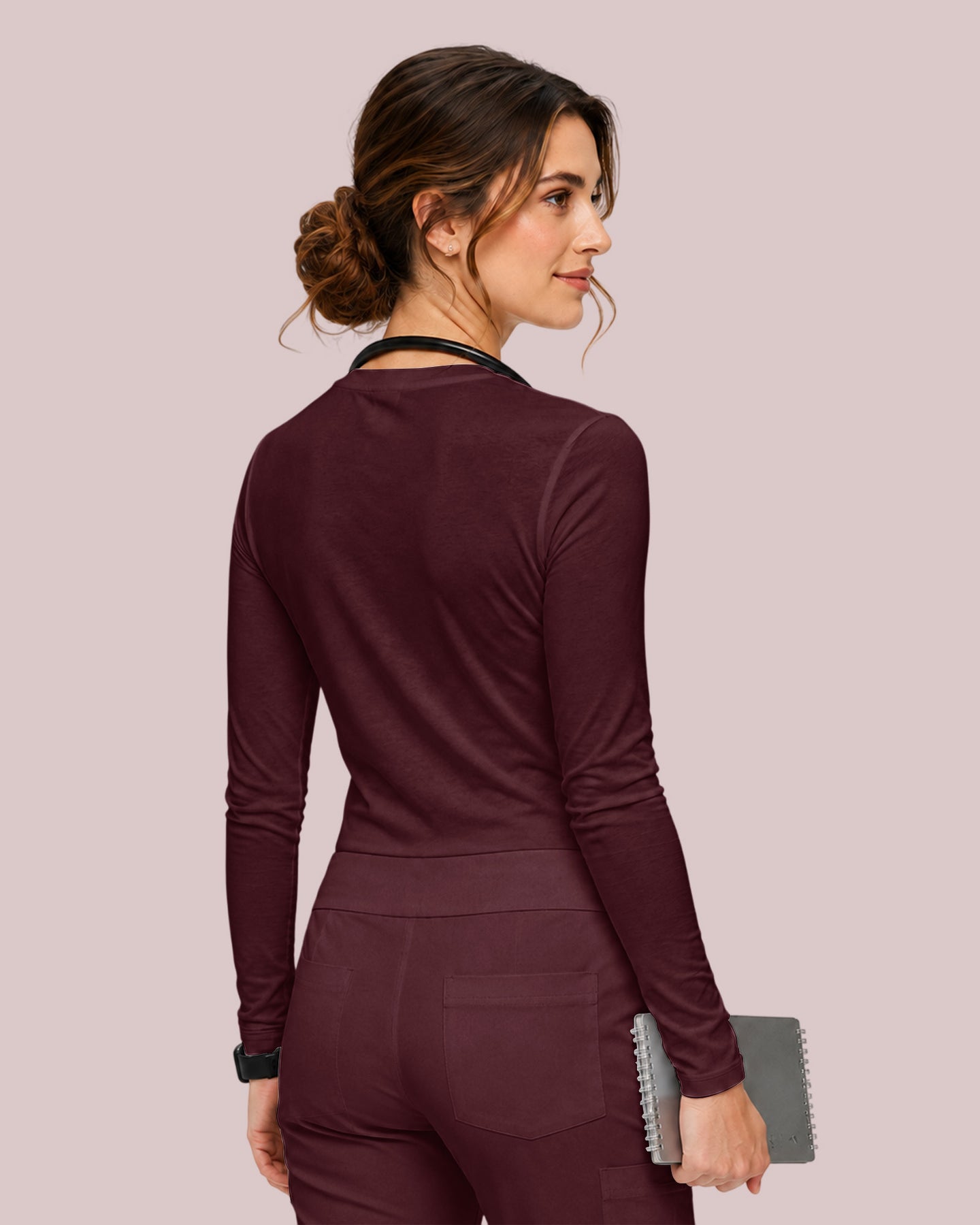 Women's Supersoft Long-Sleeve Underscrub Burgundy