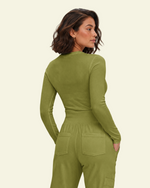 Women's Ribbed Long-Sleeve Underscrub Avocado