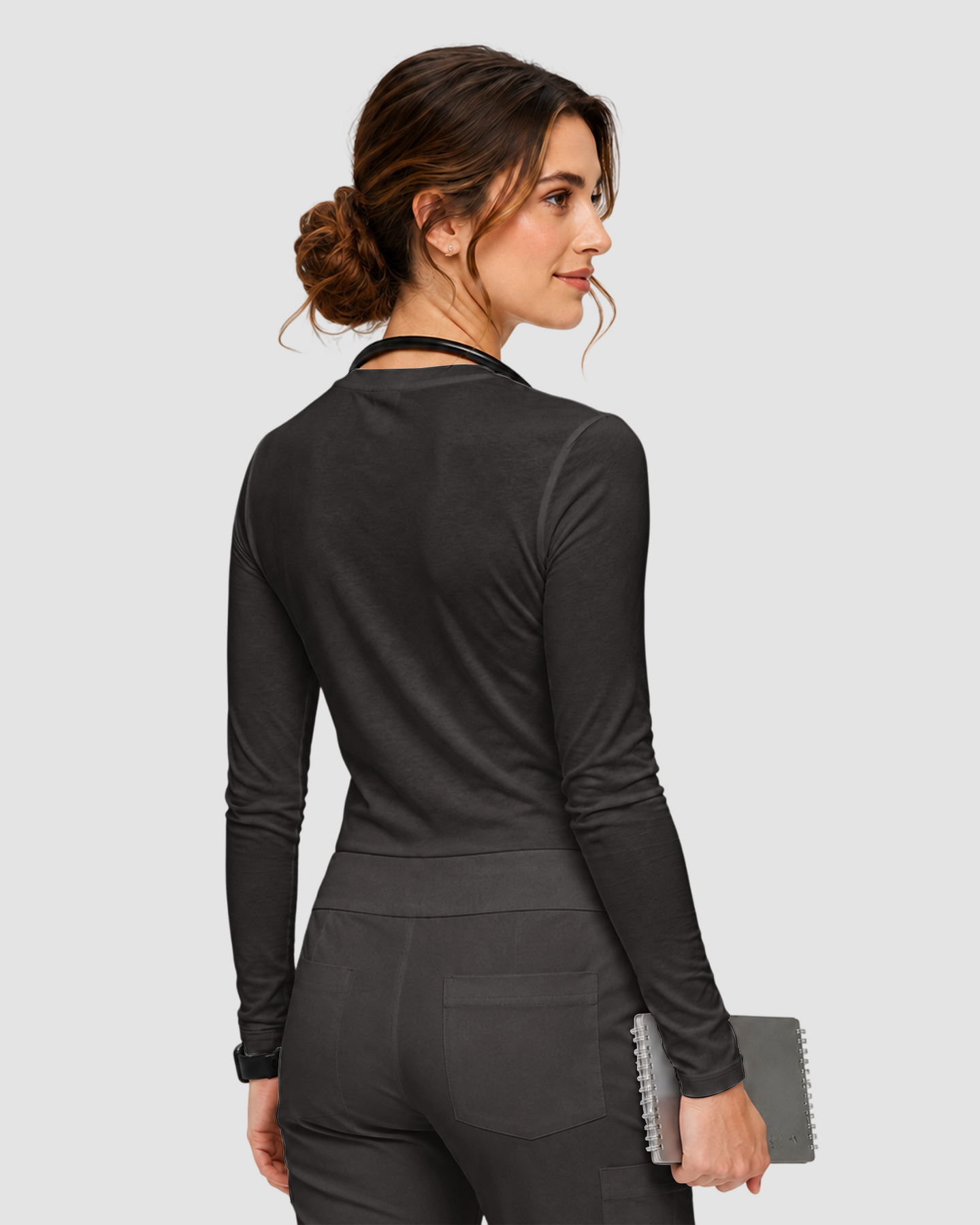 Women's Supersoft Long-Sleeve Underscrub Charcoal
