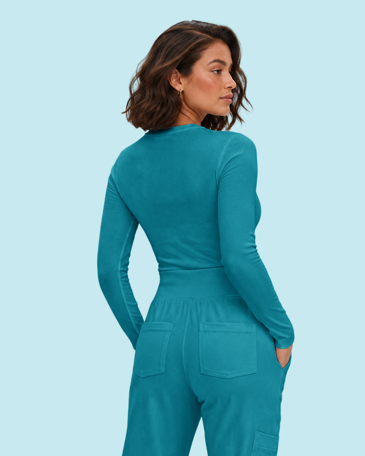 Women's Ribbed Long-Sleeve Underscrub Marina