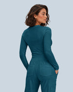 Women's Ribbed Long-Sleeve Underscrub Caribbean Blue