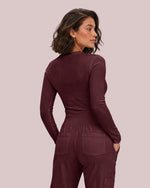 Women's Ribbed Long-Sleeve Underscrub Burgundy