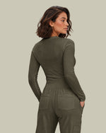 Women's Ribbed Long-Sleeve Underscrub Olive