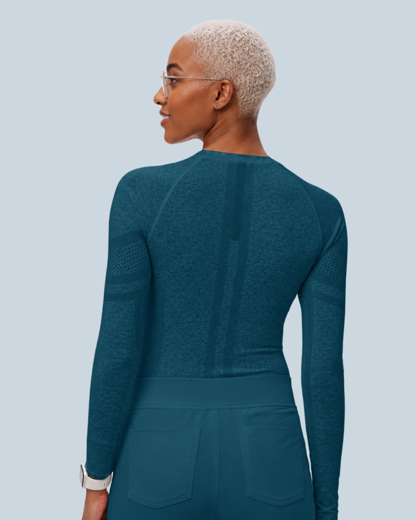 Women's Seamless Long-sleeve Underscrub Caribbean Blue