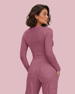 Women's Ribbed Long-Sleeve Underscrub Mauve