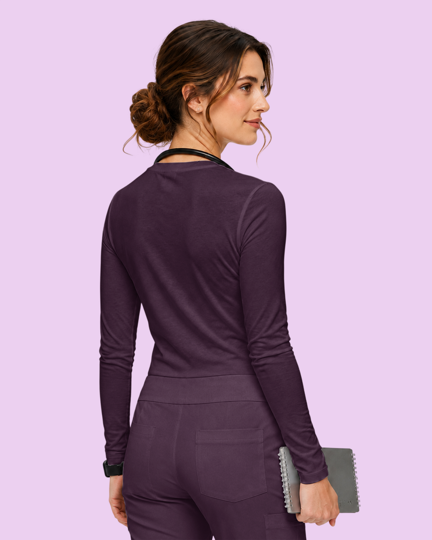 Women's Supersoft Long-Sleeve Underscrub Deep Eggplant
