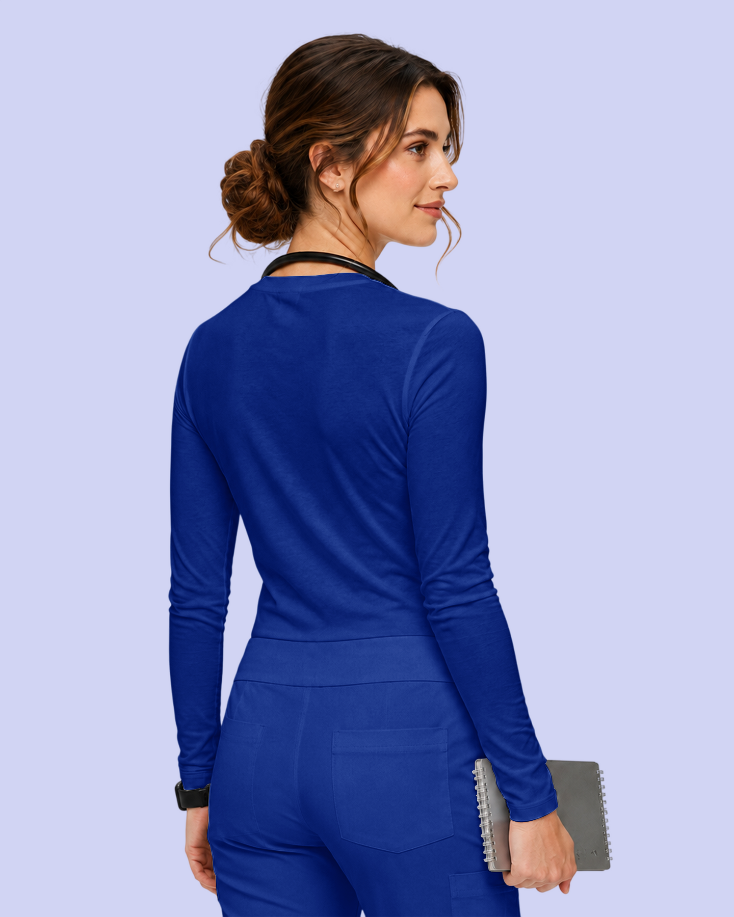 Women's Supersoft Long-Sleeve Underscrub Galaxy Blue
