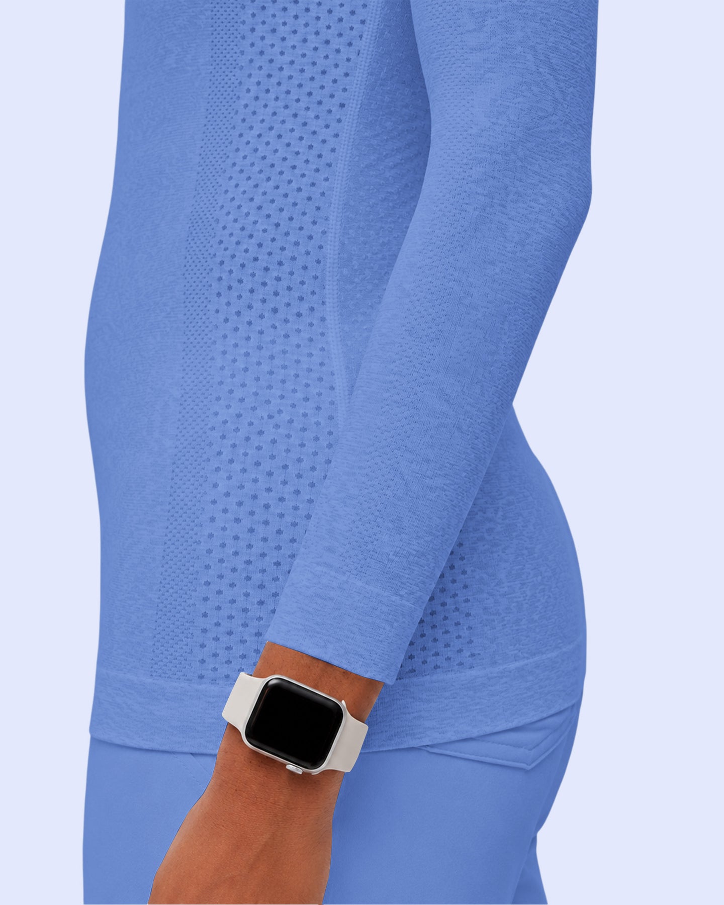 Women's Seamless Long-sleeve Underscrub in Ceil Blue