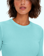 Women's Ribbed Long-Sleeve Underscrub Surf