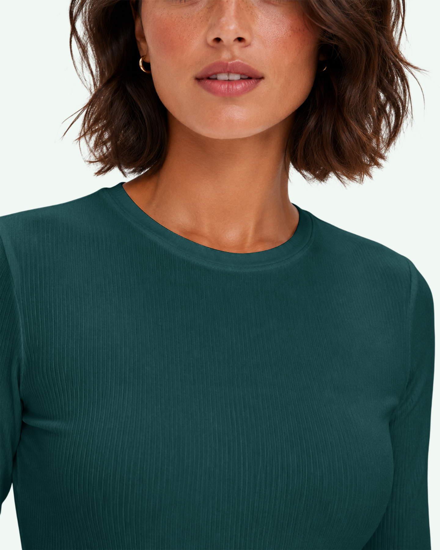 Women's Ribbed Long-Sleeve Underscrub Midnight Green