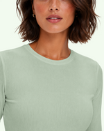 Women's Ribbed Long-Sleeve Underscrub Mint