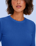 Women's Ribbed Long-Sleeve Underscrub Royal Blue