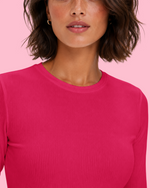 Women's Ribbed Long-Sleeve Underscrub Sangria