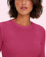 Women's Ribbed Long-Sleeve Underscrub Wild Berry
