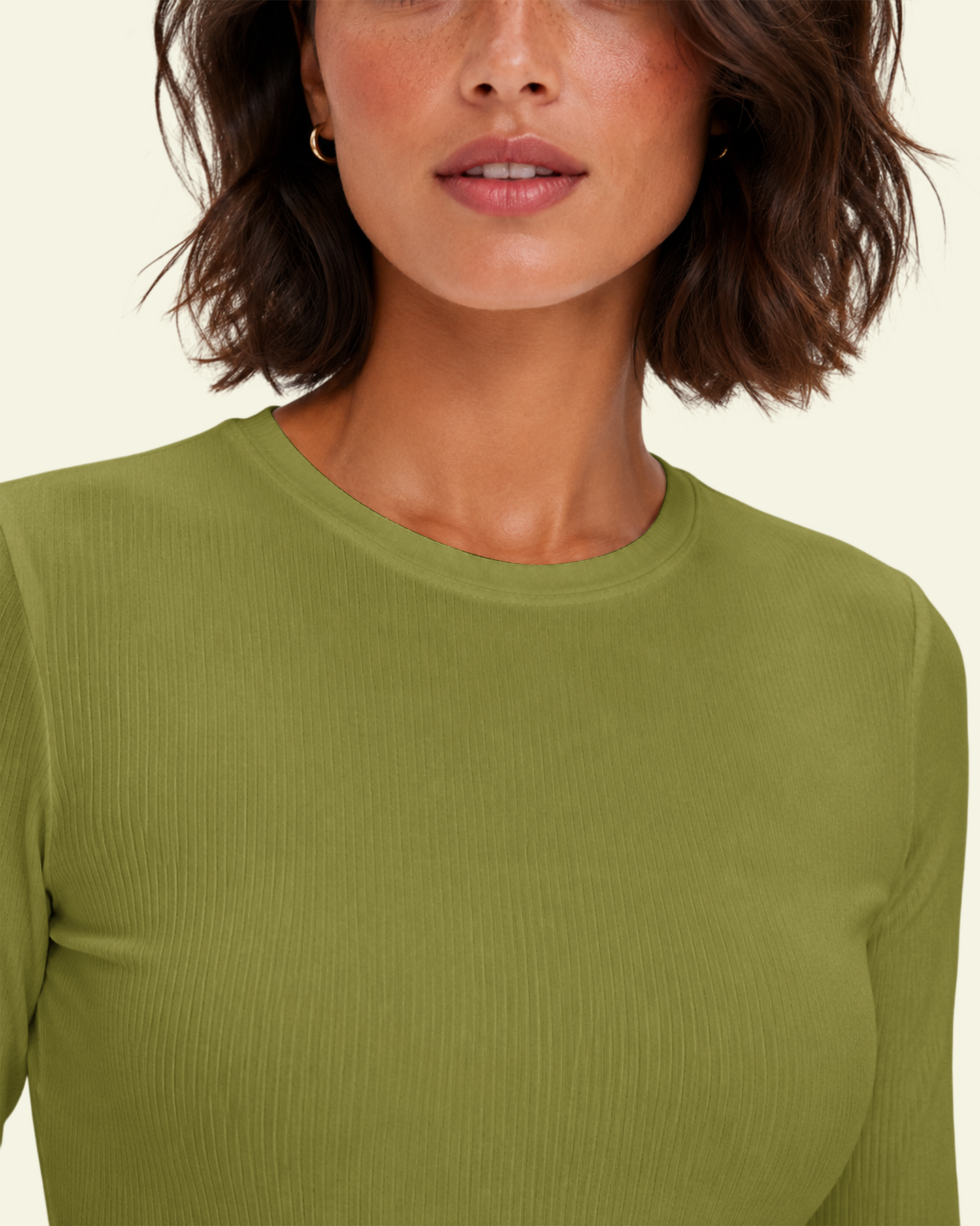 Women's Ribbed Long-Sleeve Underscrub Avocado