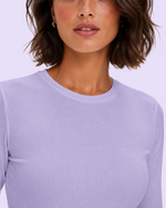Women's Ribbed Long-Sleeve Underscrub Lavender