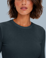 Women's Ribbed Long-Sleeve Underscrub Dark Harbor