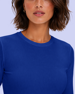 Women's Ribbed Long-Sleeve Underscrub Galaxy Blue