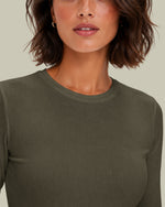 Women's Ribbed Long-Sleeve Underscrub Olive