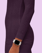 Women's Seamless Long-sleeve Underscrub Deep Eggplant