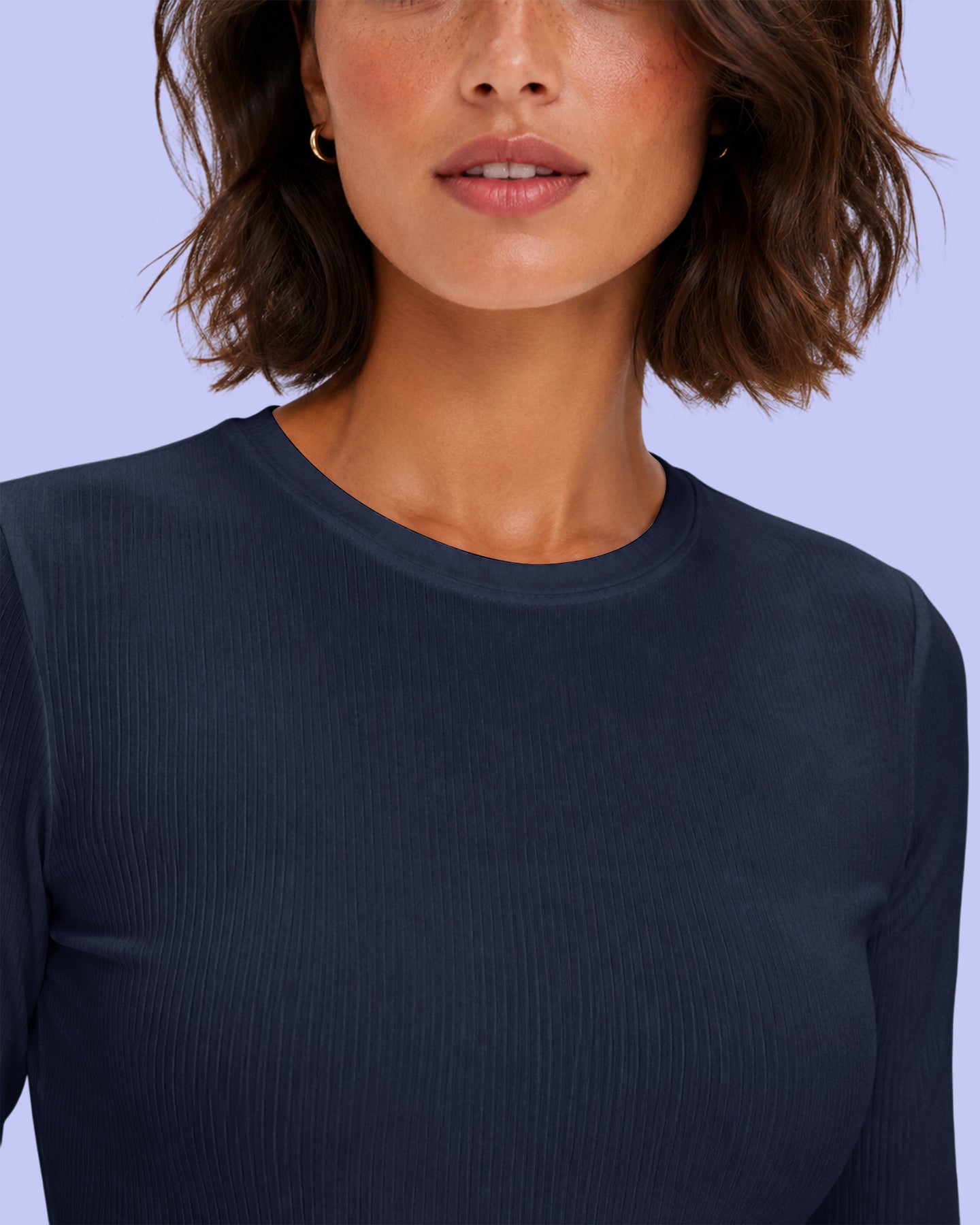 Women's Ribbed Long-Sleeve Underscrub Navy