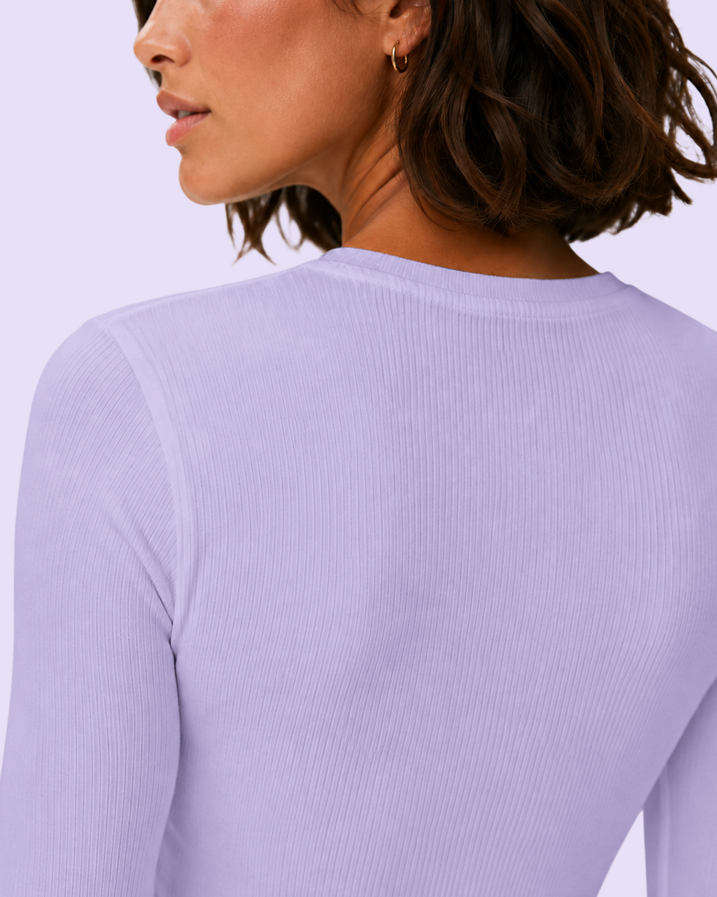 Women's Ribbed Long-Sleeve Underscrub Lavender